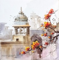 Zahid Ashraf, 12 x 12 Inch, Watercolor on Canvase, Cityscape Painting, AC-ZHA-029